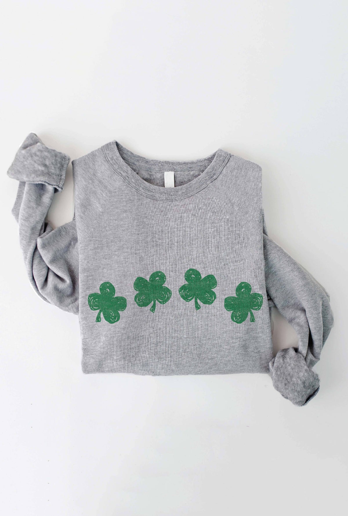 CLOVER ROW Graphic Sweatshirt: ATHLETIC HEATHER / XL