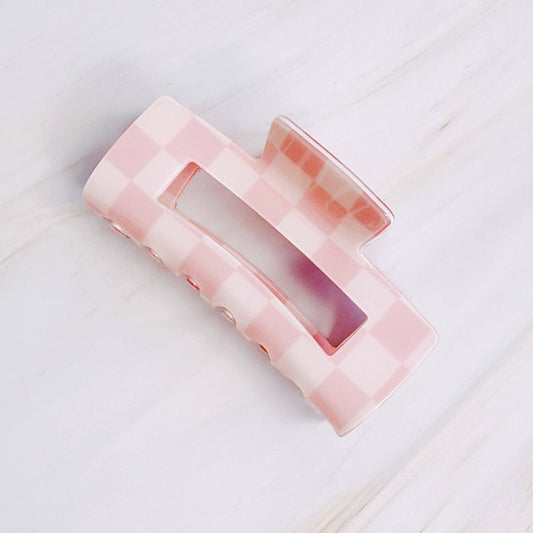 Checker Lovers Hair Claw clip: Pink