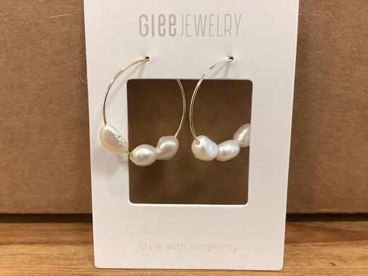 Glee Brooklin hoops silver/ white pearl