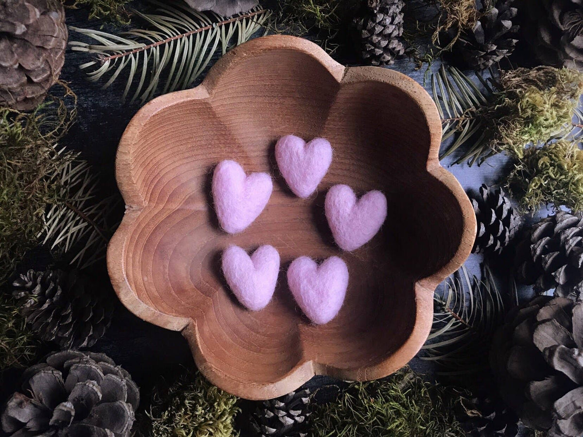 Wool Heart | Felted Wool Mini Decor | 23 Colors: Jasper Green
