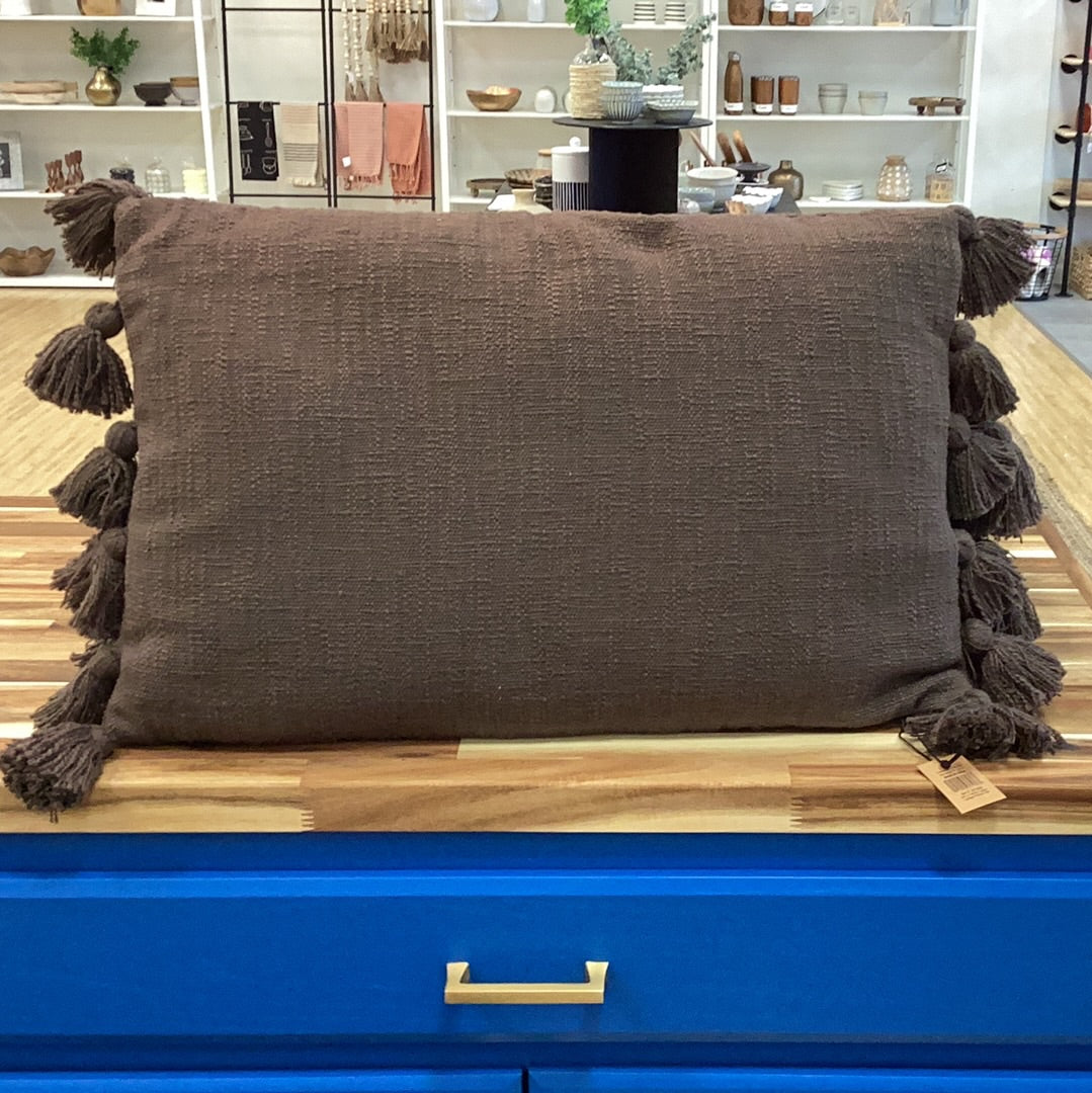 24”x16” lumbar pillow with tassels