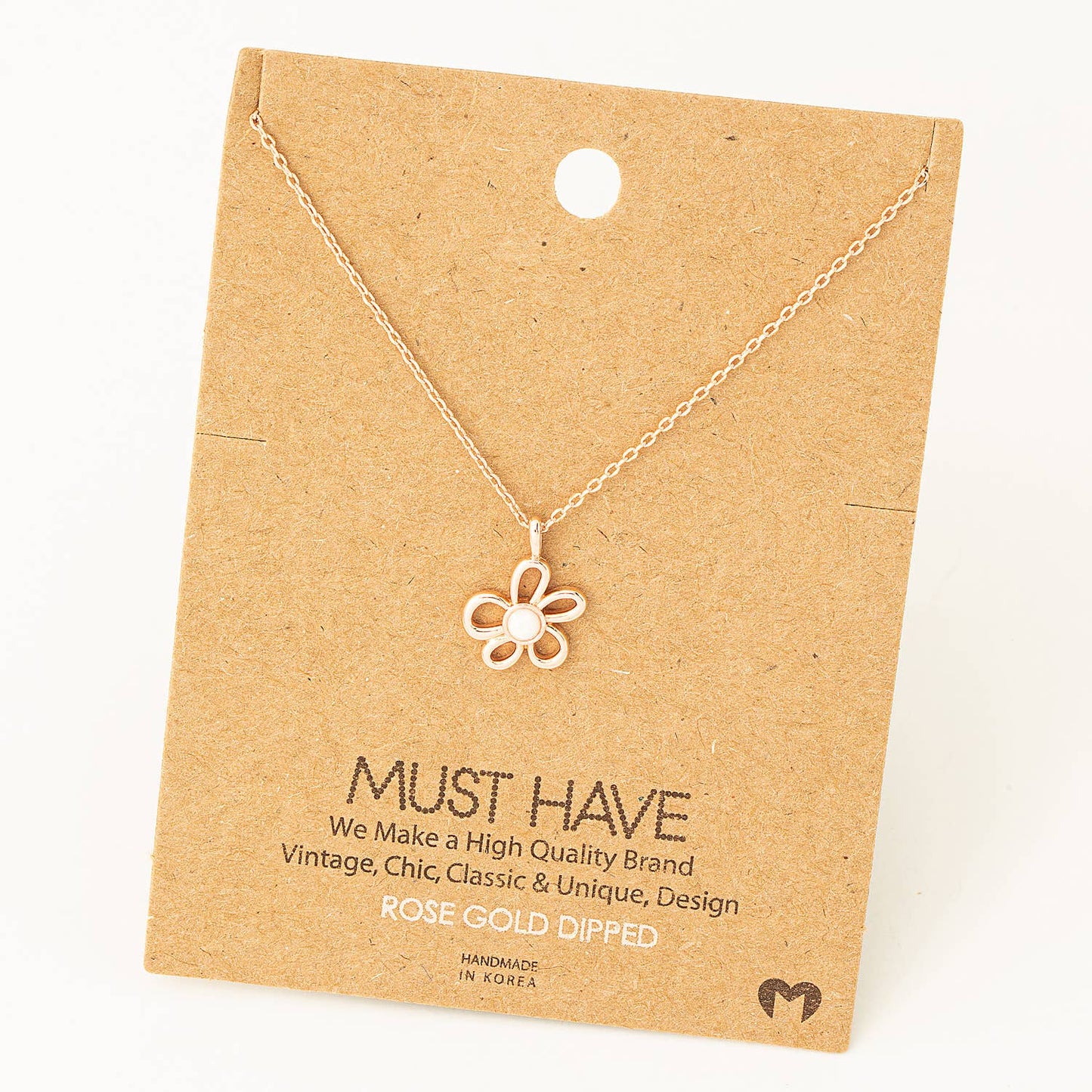 Flower Cutout Necklace: Silver