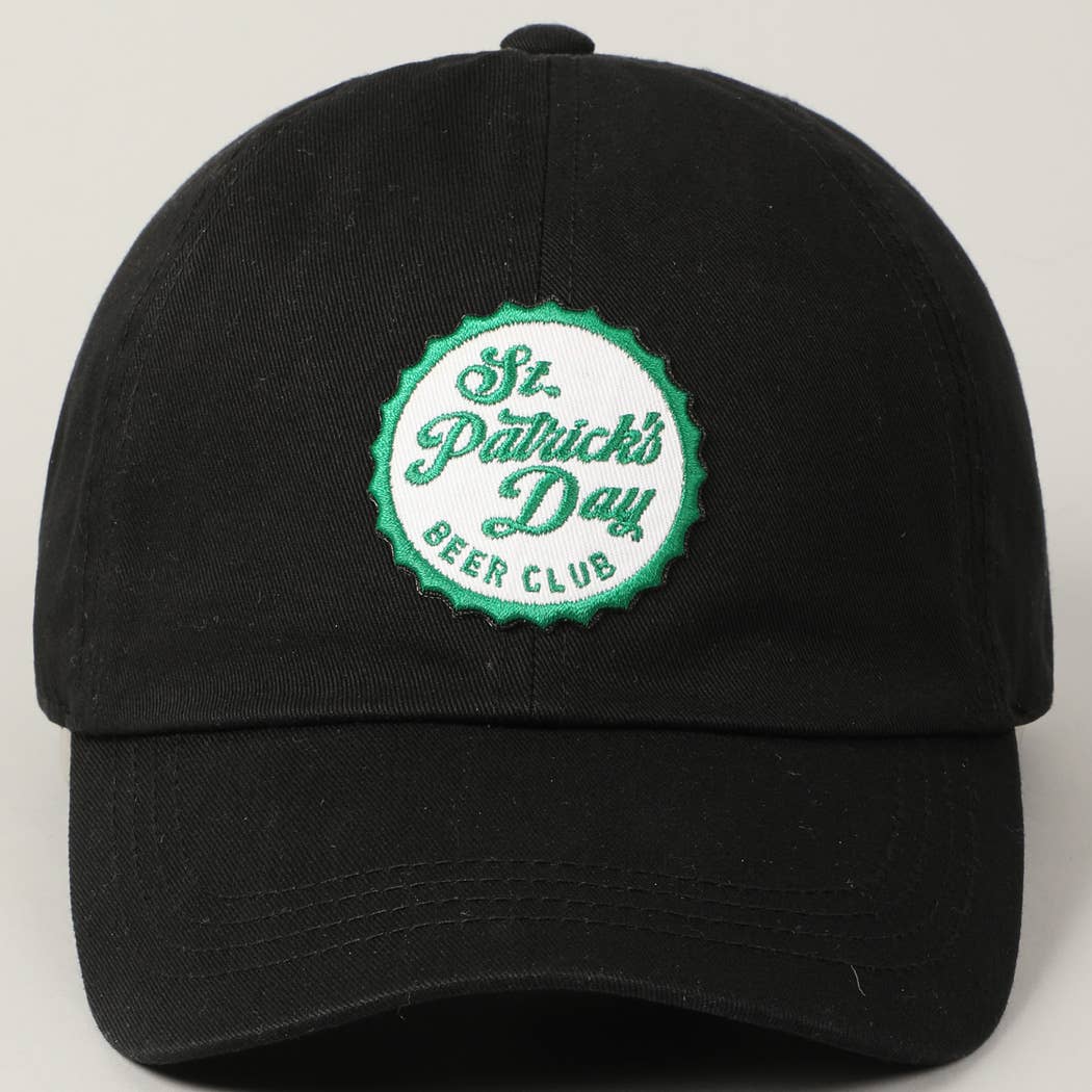 St. Patrick's Day Beer Club Embroidery Patch Cap: Green / ONE SIZE