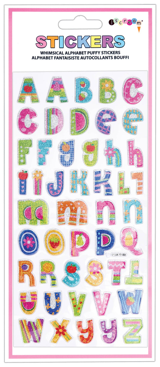 Whimsical Alphabet Puffy Stickers