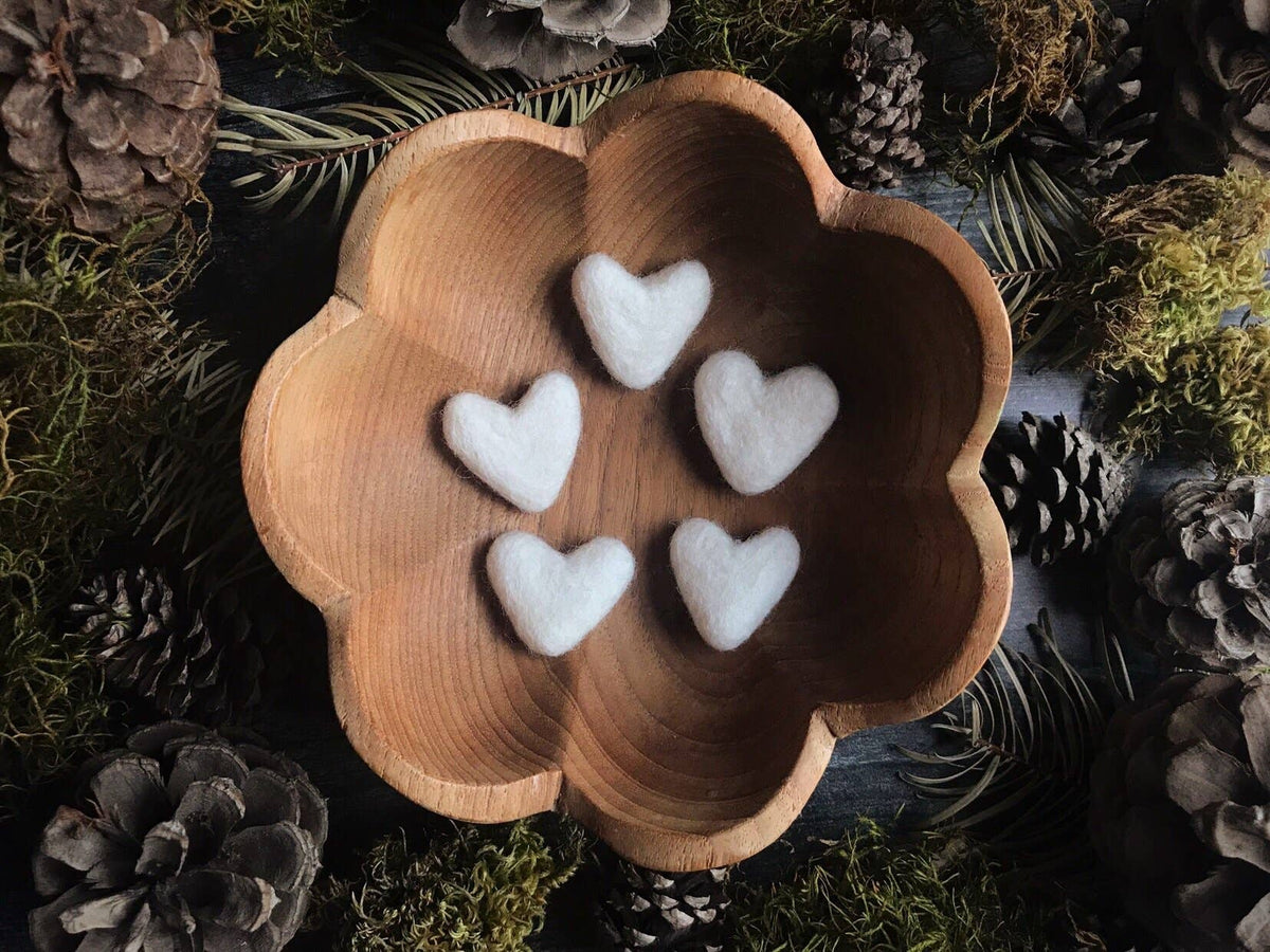 Wool Heart | Felted Wool Mini Decor | 23 Colors: Jasper Green