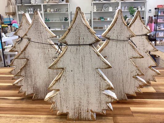 Distressed white wooden tree