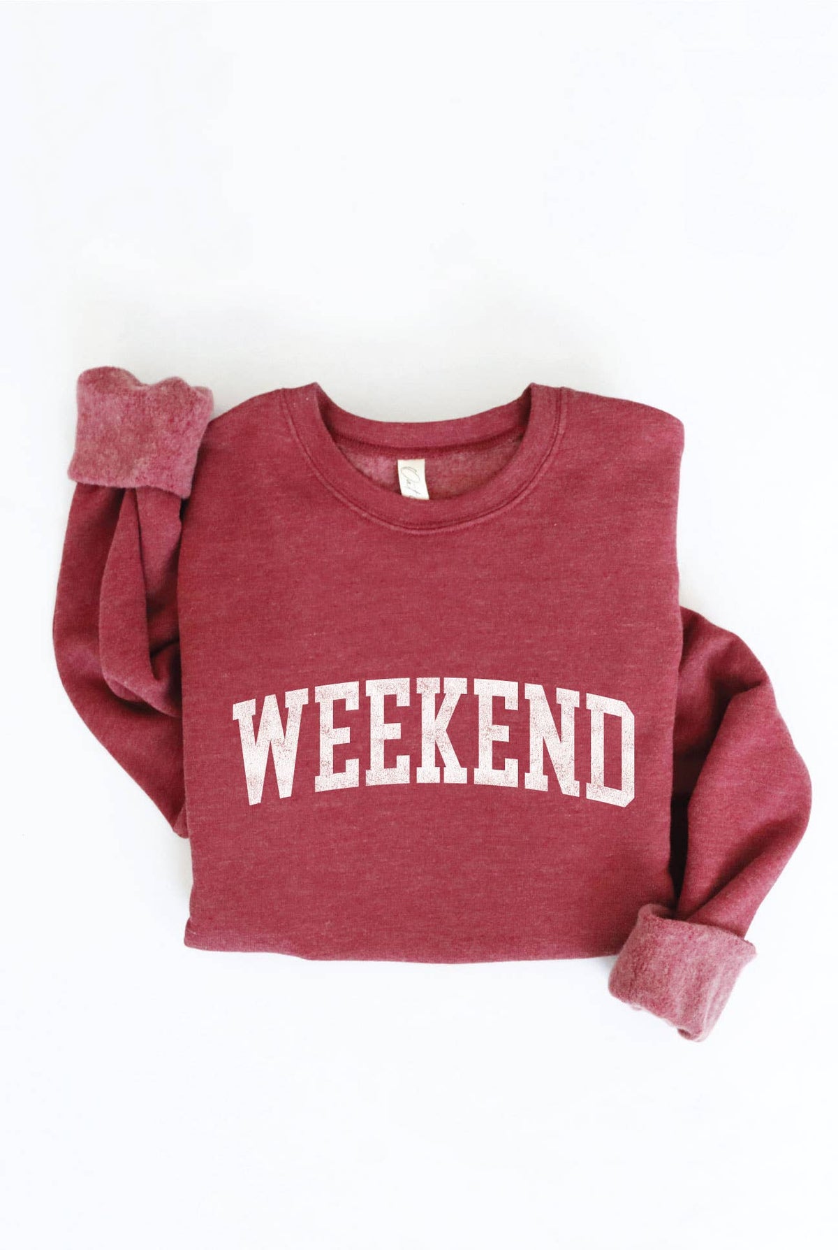 WEEKEND Graphic Sweatshirt: HEATHER ROYAL / S