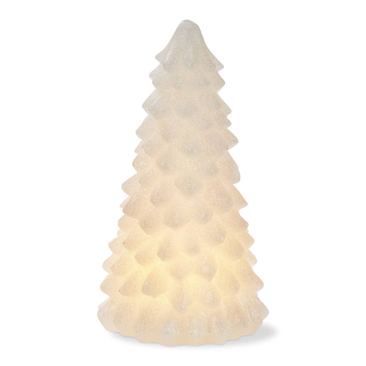 Snowy White Pine Tree LED Candle Large: White / Paraffin Wax