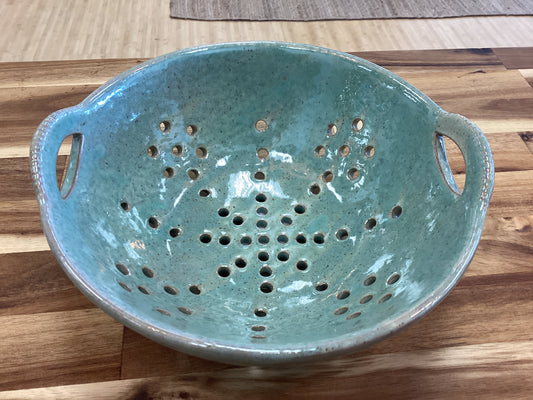 Large Aqua berry bowl stoneware