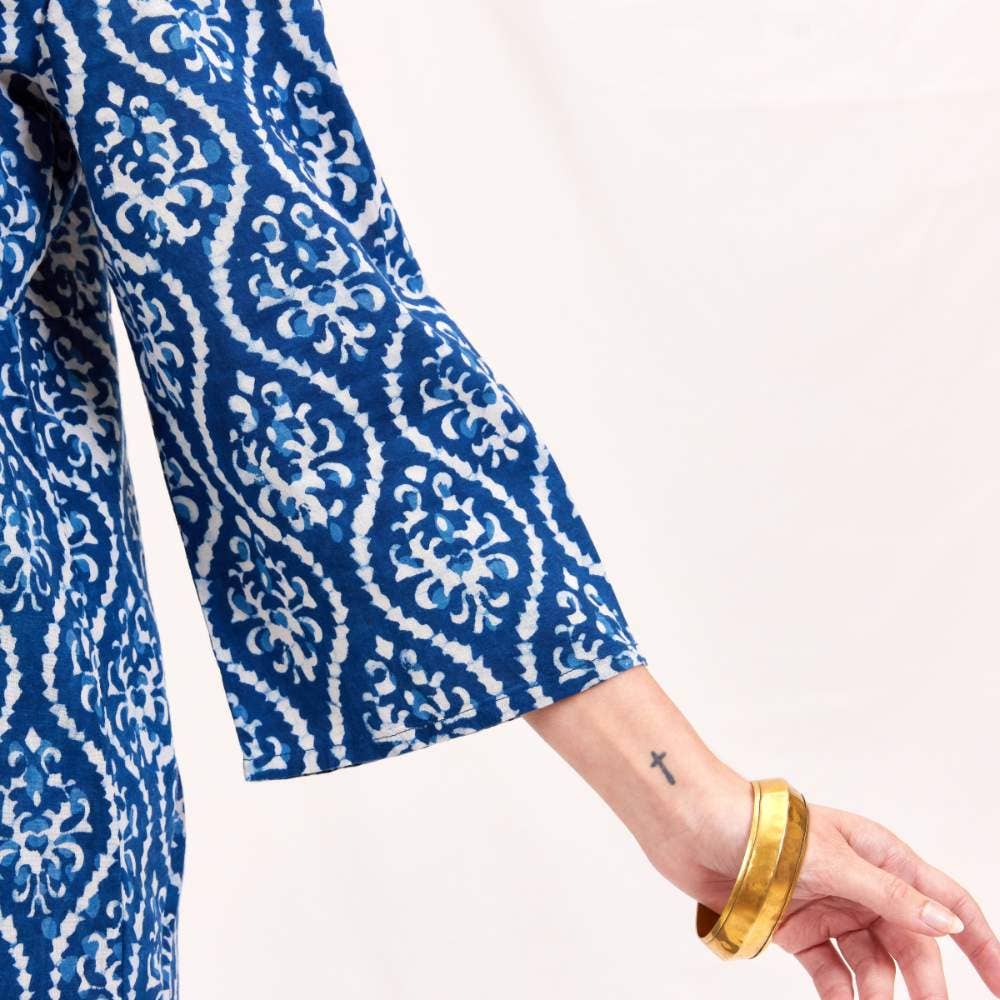 Sara Indigo Bohemian Tunic: M