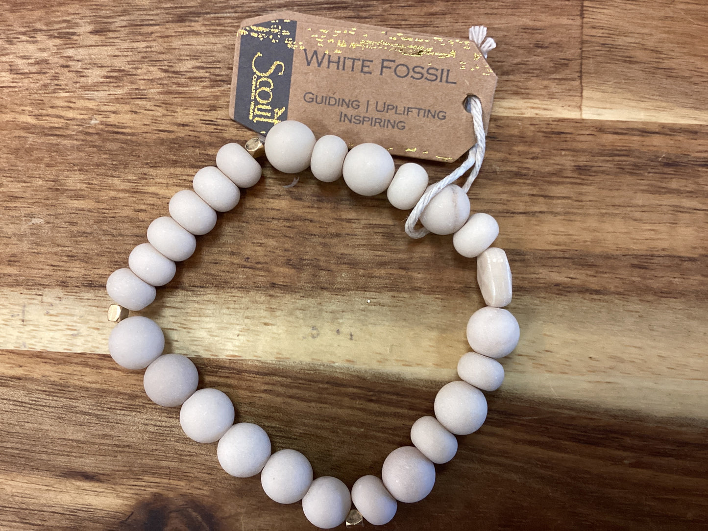 Scout stone stacking bracelet… white fossil