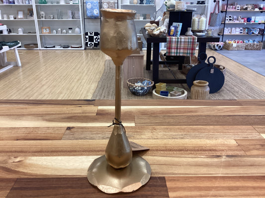 Cast iron taper candle holders (gold) two sizes