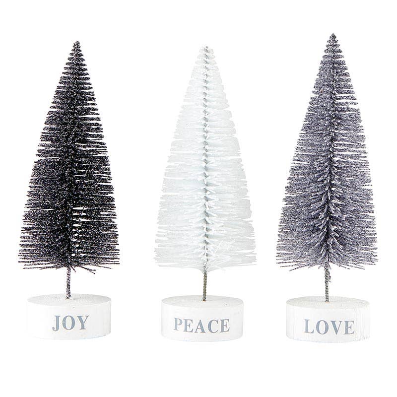 Face to Face Bottle Brush Tree Set - Tree Tops Glisten