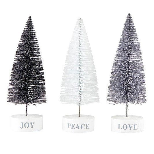 Face to Face Bottle Brush Tree Set - Tree Tops Glisten