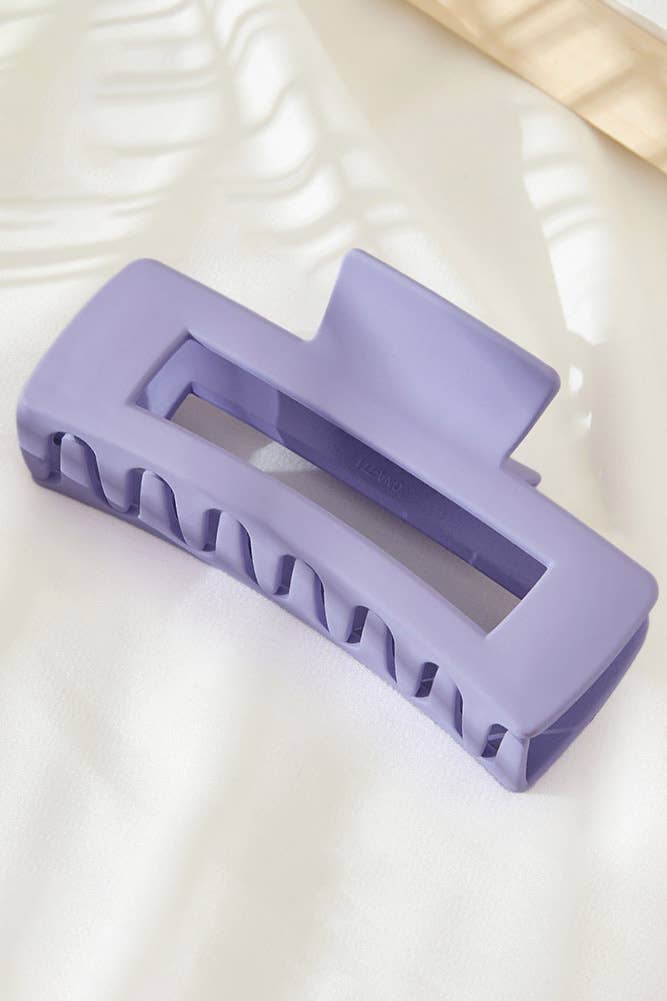 Solid Color Rectangle Shaped Hair Claw: Light Purple