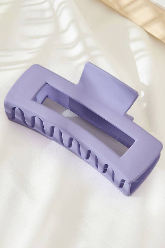 Solid Color Rectangle Shaped Hair Claw: Purple