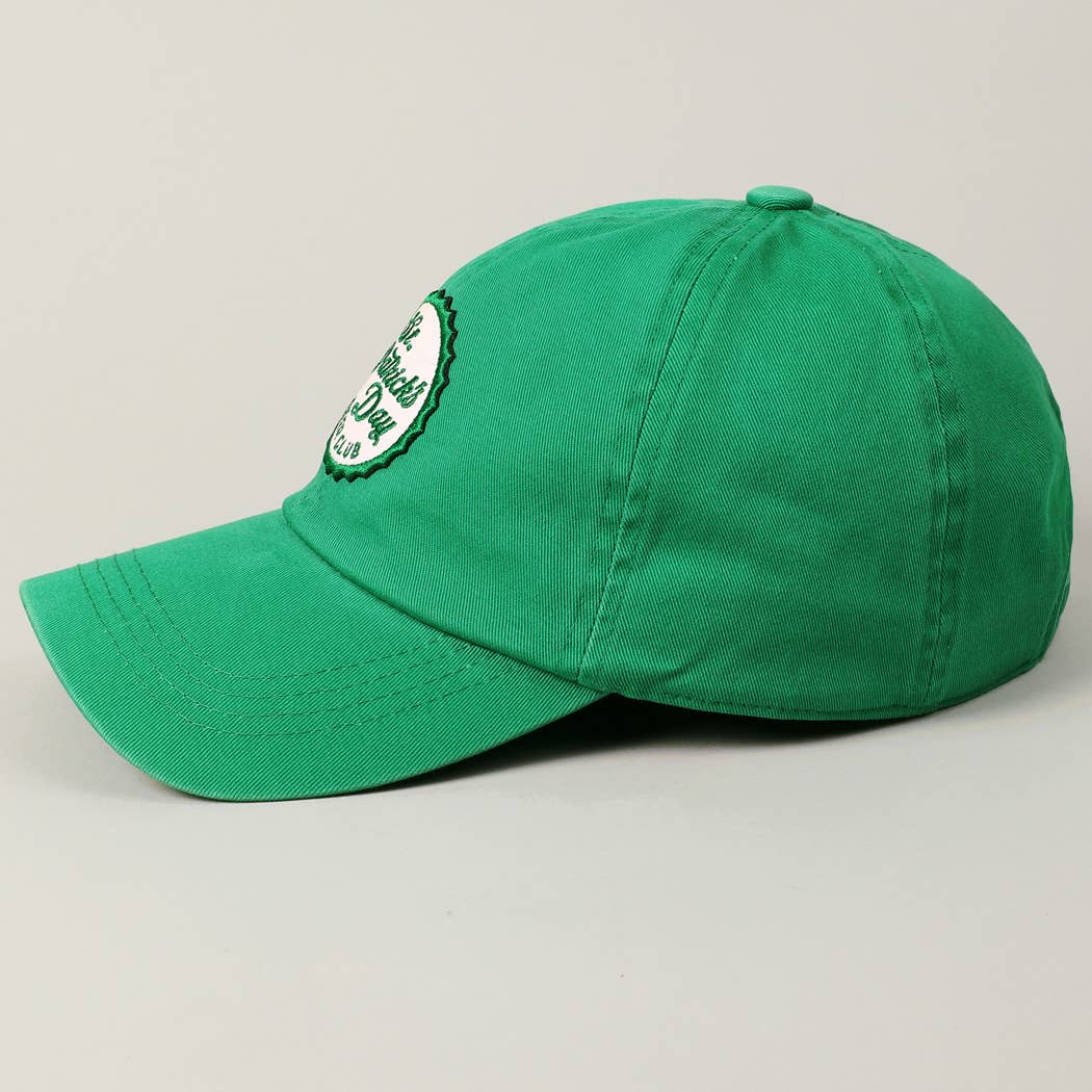 St. Patrick's Day Beer Club Embroidery Patch Cap: Green / ONE SIZE