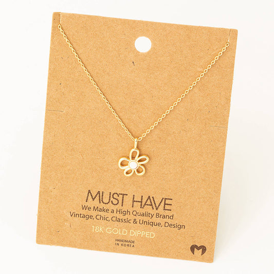 Flower Cutout Necklace: Gold