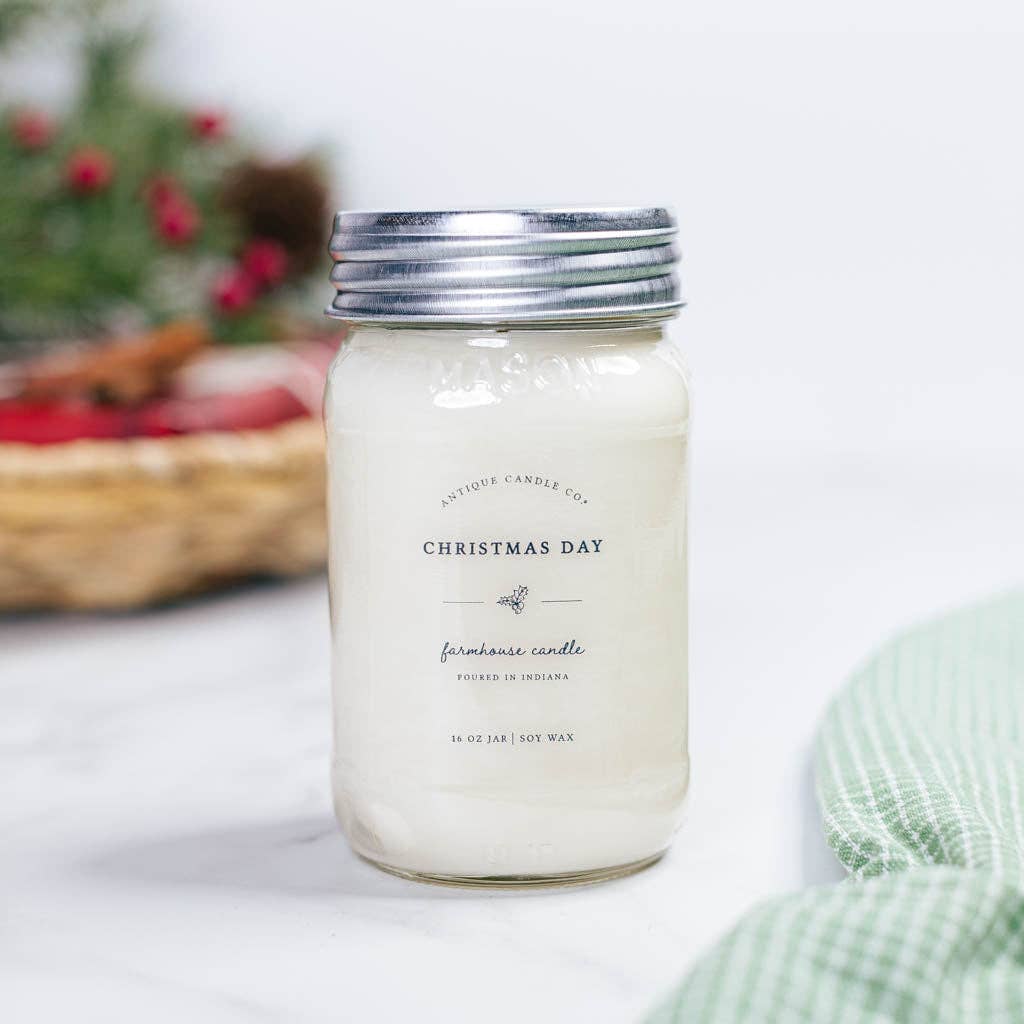 Christmas Day - Soy Wax Mason Jar Candle: 8 oz