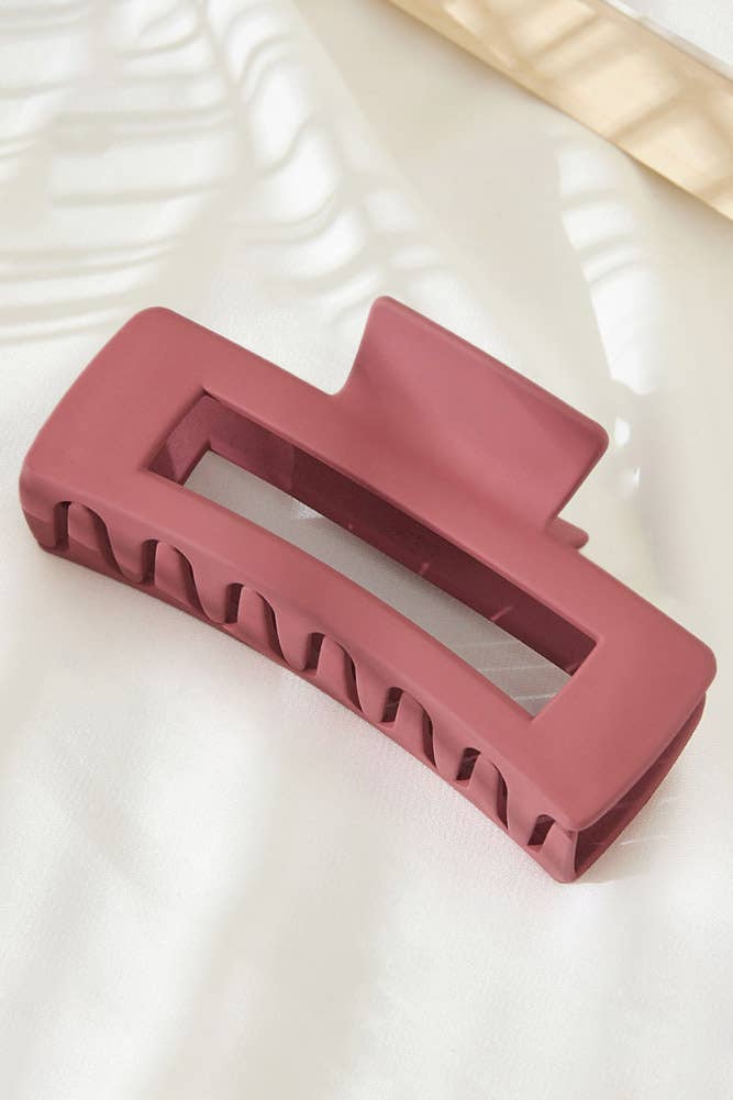 Solid Color Rectangle Shaped Hair Claw: Light Purple