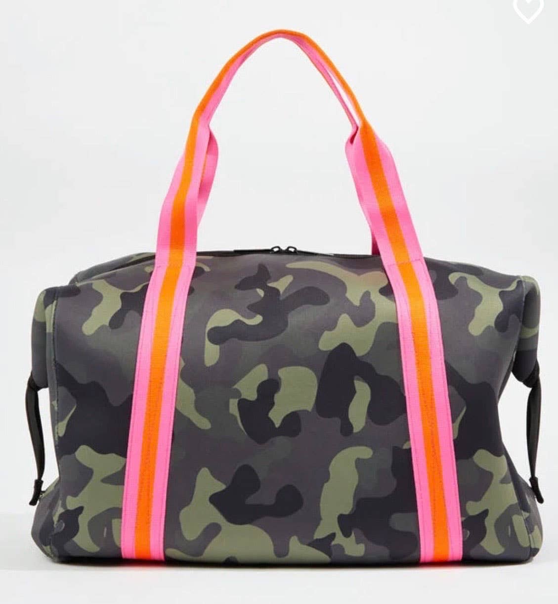 The Cassie Neoprene Weekender Camo W/pink Straps