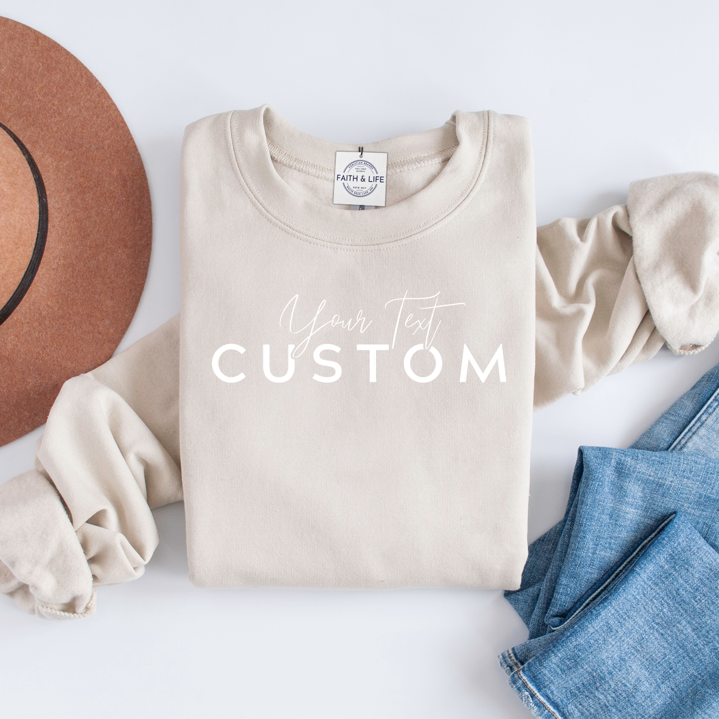 Custom Brighton, NY Sweatshirt: Small…Heather Navy
