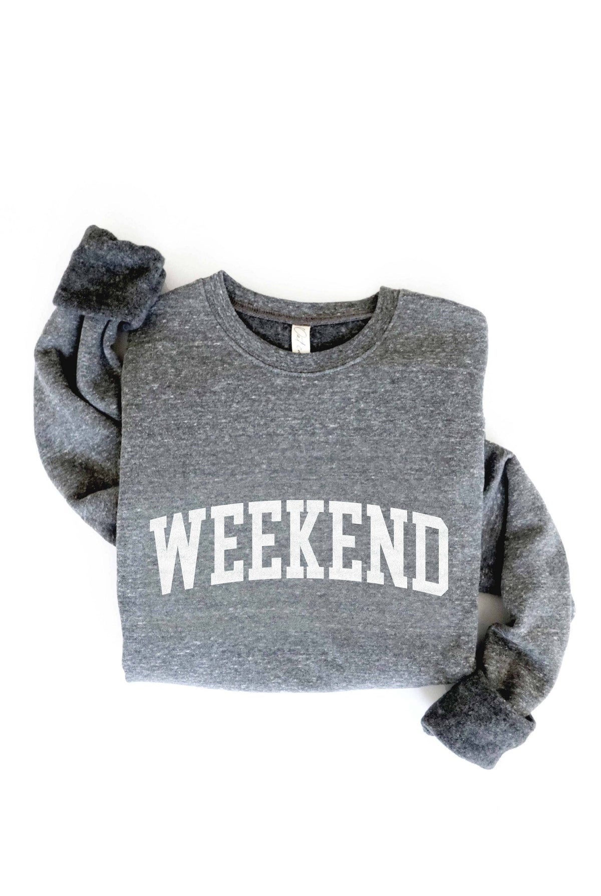 WEEKEND Graphic Sweatshirt: HEATHER ROYAL / S