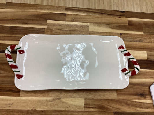Candy cane rectangle platter