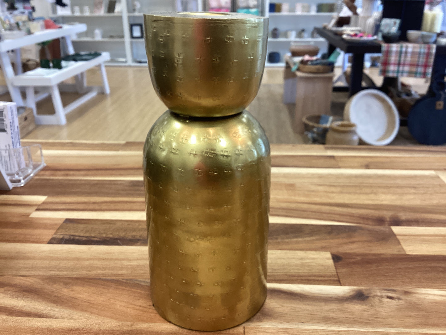 Antique gold candle holder…large