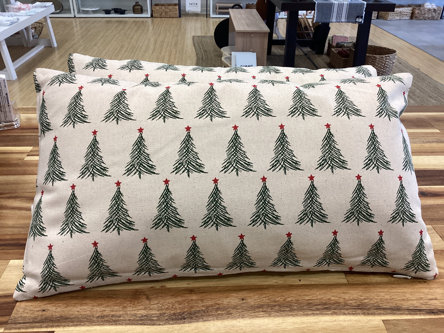 Lumbar pillow with green trees