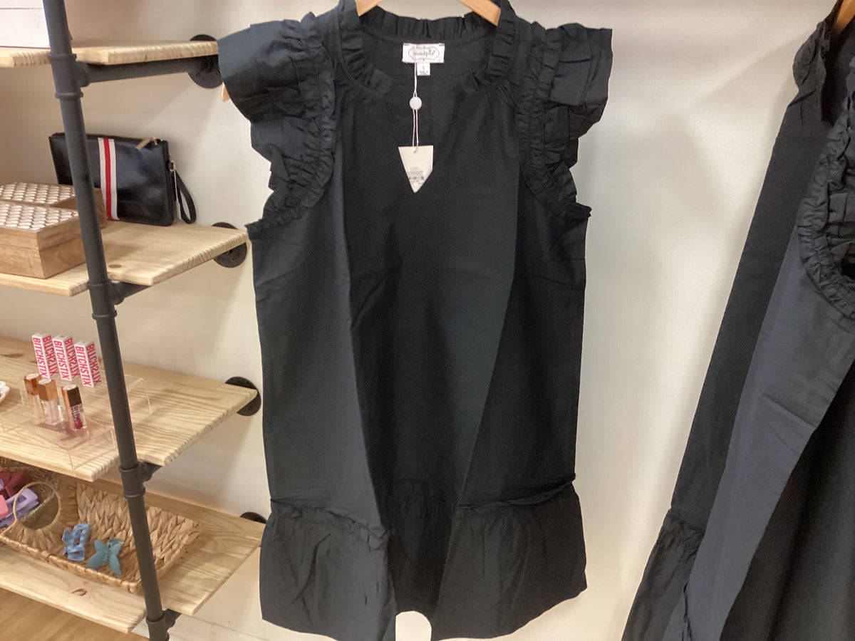 Riggs ruffle dress, black