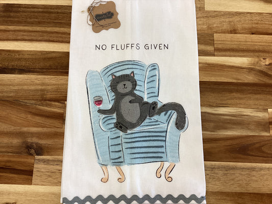 No Fluffs cat Ric Rac towel