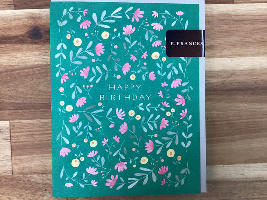 Green Floral Bday | Birthday Greeting Card