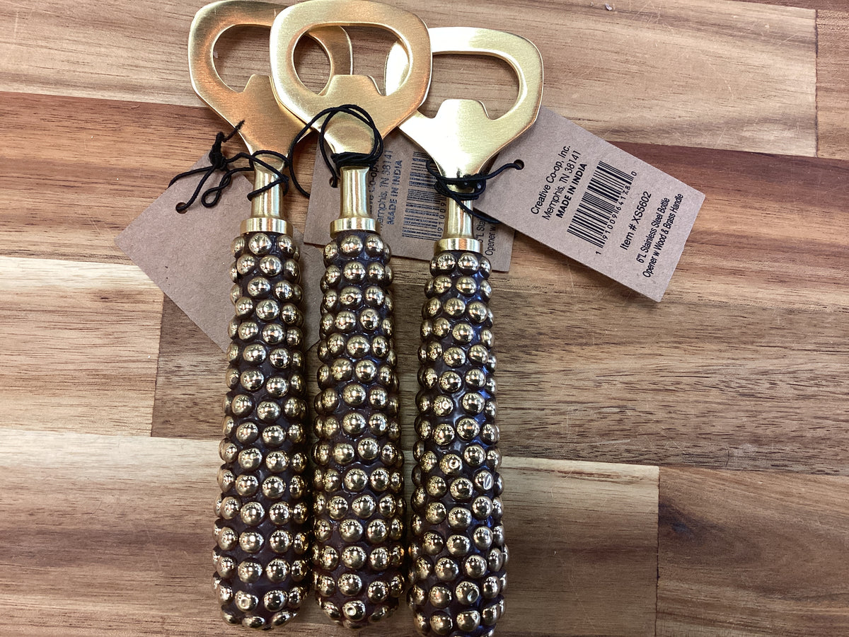 Bottle opener w gold bubble handle