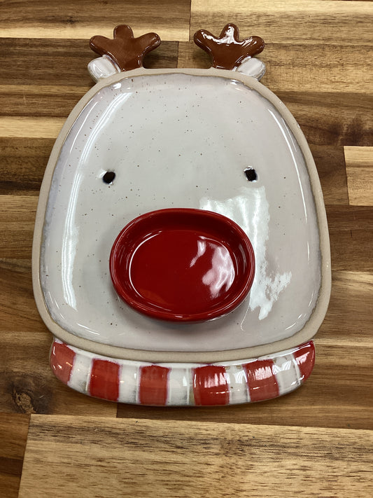 Reindeer plate with nose dish