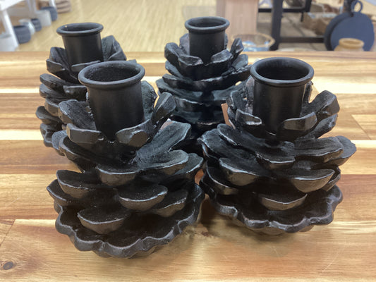 Pinecone taper holder/ black