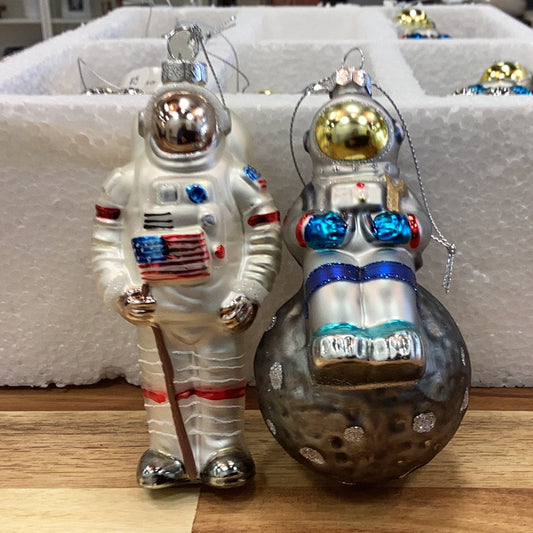 Hand painted glass ornament…astronaut…2 styles