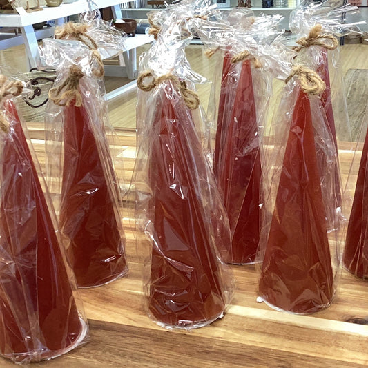 7” tree shaped candle…unscented …red