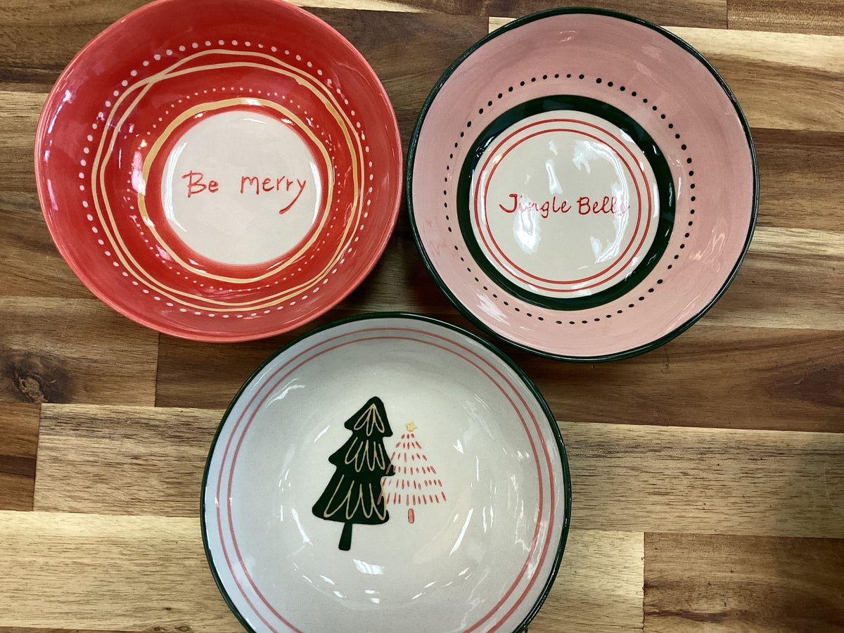 Bowl with holiday sayings, 3 styles
