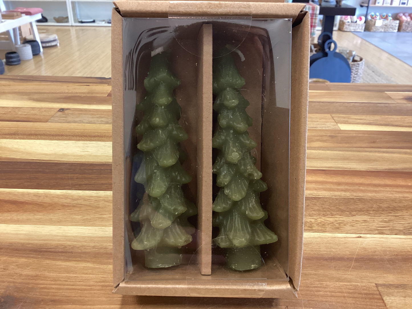 5” tree shaped pillar candles/box of 2