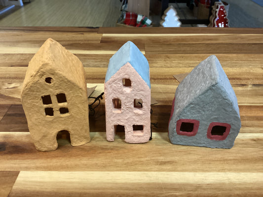 Paper mache house, 3 styles