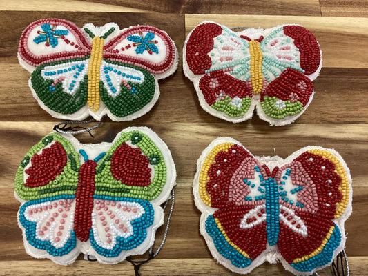 Beaded butterfly ornament