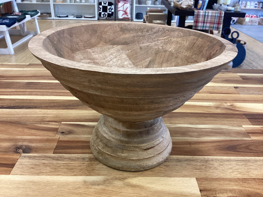 Mango wood bowl on foot