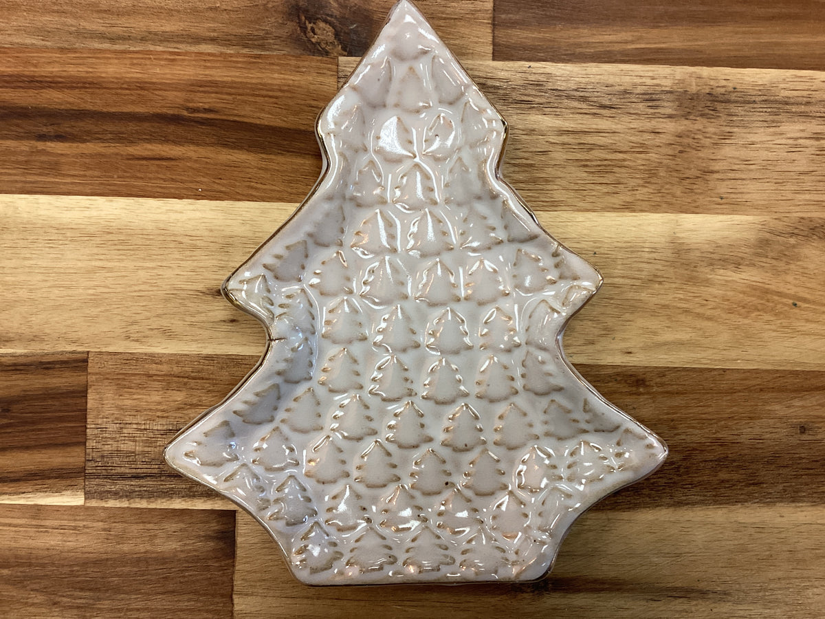 6” tree shaped plate with trees