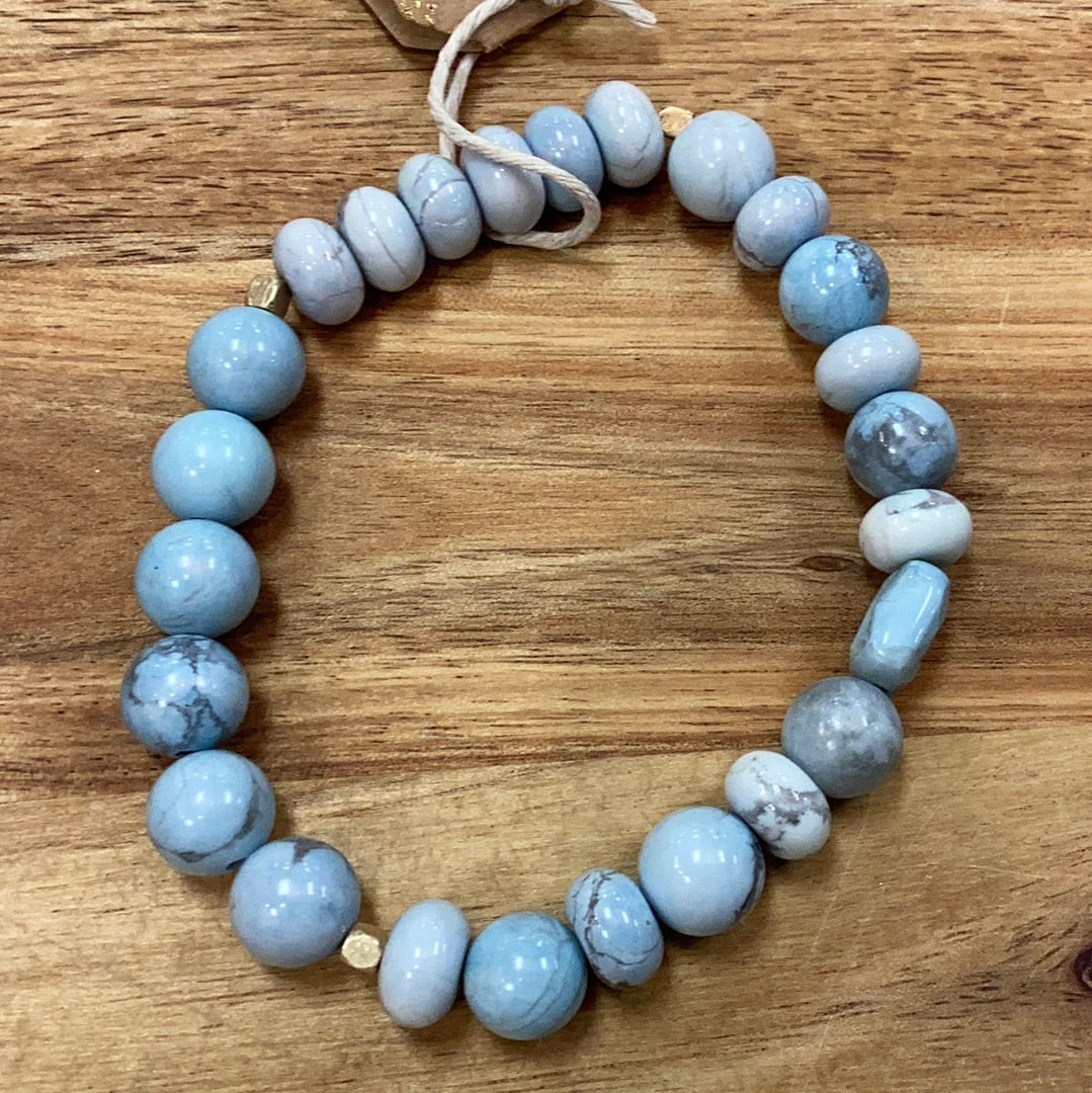 Scout stone stacking bracelet… Blue Howlite