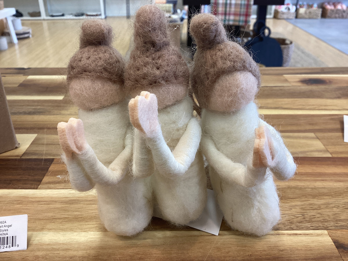 Wool felt Angel ornament, 4 styles