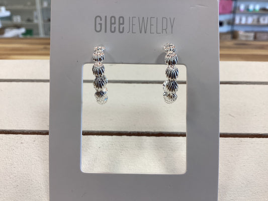 Glee sienna shell hoops, silver