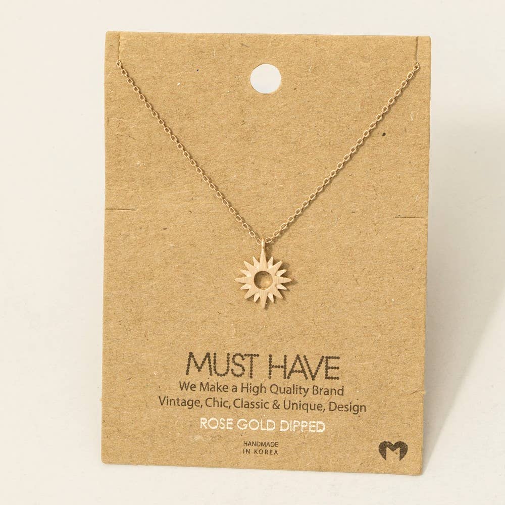 Dainty Sun Pendant Necklace: G