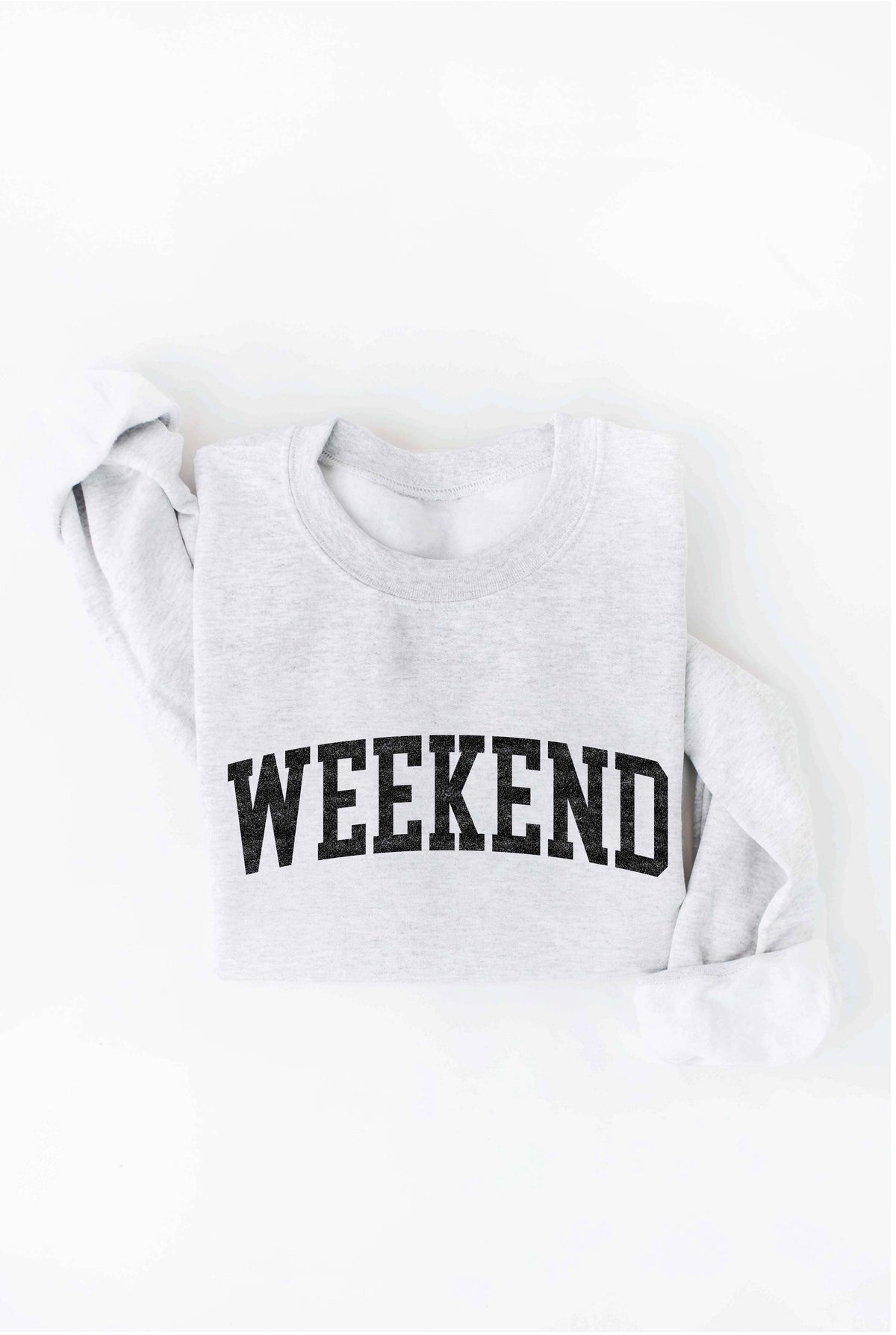 WEEKEND Graphic Sweatshirt: HEATHER ROYAL / S