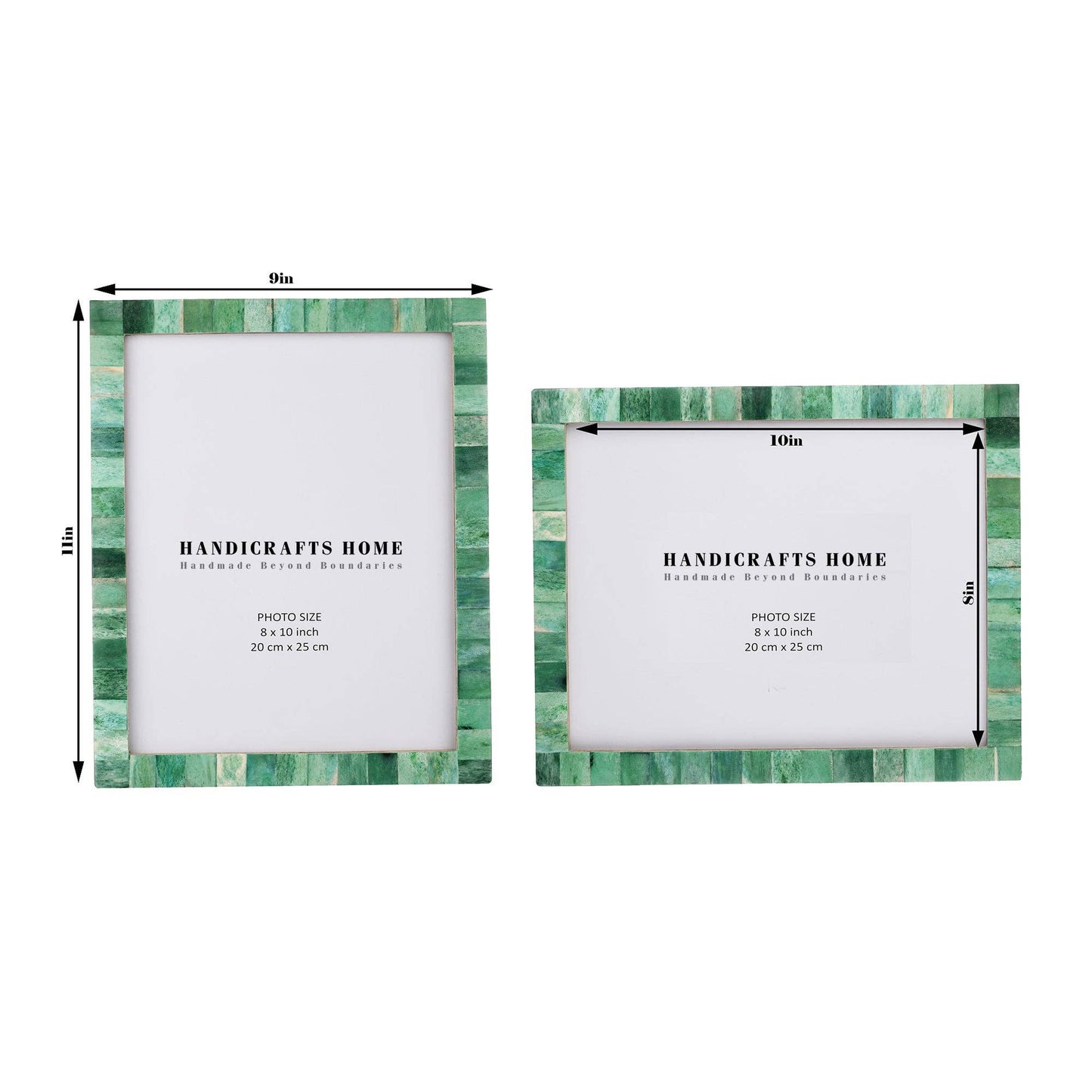 8" x 10" Photo Frame Green Handmade Gift - Pack of 2: Green / 8x10